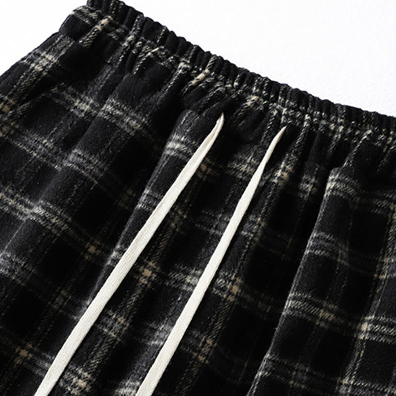 Pantaloni harem da donna in cotone con fodera in pile e tasche, motivo a quadri retrò Buddha Stones - image 12