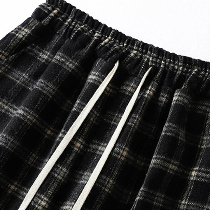 Pantaloni harem da donna in cotone con fodera in pile e tasche, motivo a quadri retrò Buddha Stones - image 12