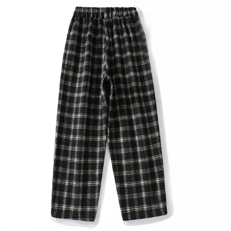 Pantaloni harem da donna in cotone con fodera in pile e tasche, motivo a quadri retrò Buddha Stones - image 11