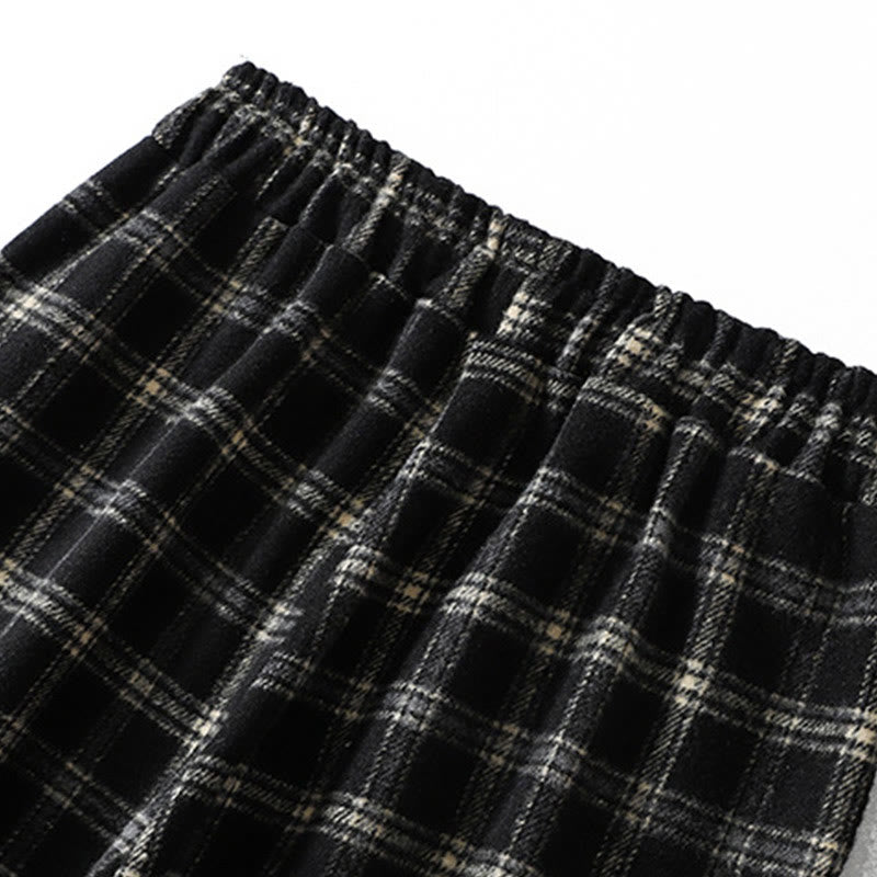 Pantaloni harem da donna in cotone con fodera in pile e tasche, motivo a quadri retrò Buddha Stones - image 15