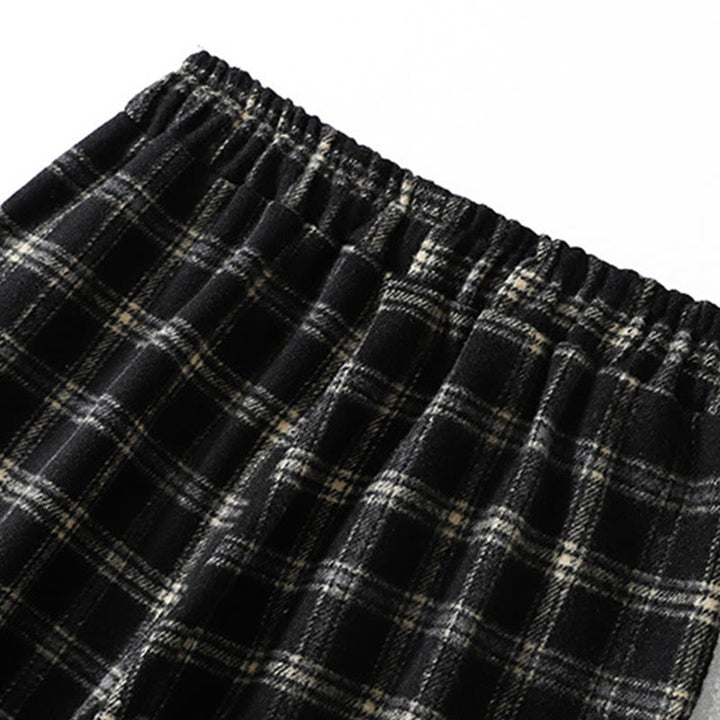 Pantaloni harem da donna in cotone con fodera in pile e tasche, motivo a quadri retrò Buddha Stones - image 15
