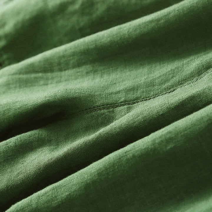 Pantaloncini da donna in cotone e lino con lacci e tasche, in tinta unita, con fondo in pizzo cavo , Buddha Stones - image 33