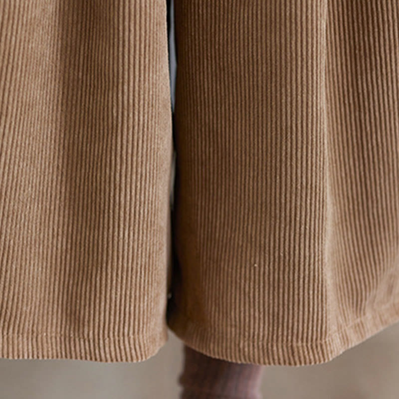 Pantaloni in velluto a coste da donna Buddha Stones Retro, a gamba larga, lunghezza 7-8, con tasche e cintura - image 10