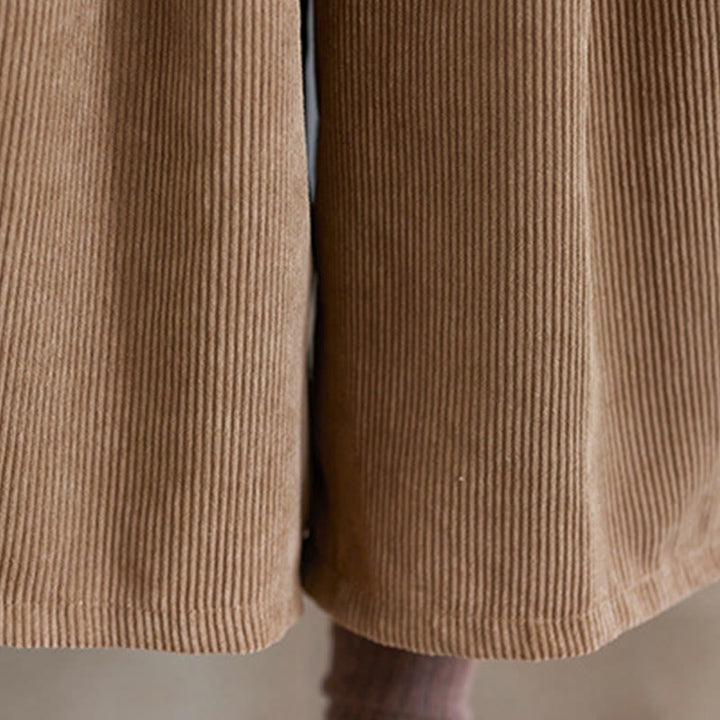 Pantaloni in velluto a coste di cotone con tasche e cintura, Buddha Stones Retro, da donna, a gamba larga, lunghezza 7-8 - image 11