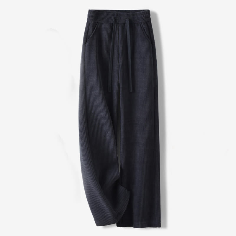 Pantaloni larghi in velluto a coste di cotone con tasche, casual e tinta unita, da donna, modello Buddha Stones - Blu notte - US12, UK/AU16, EU44 (3XL) - image 0
