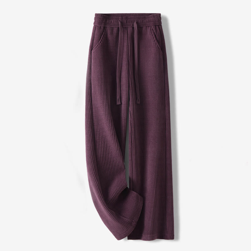Pantaloni larghi in velluto a coste di cotone con tasche, casual e tinta unita, da donna, modello Buddha Stones - Magenta scuro - US12, UK/AU16, EU44 (3XL) - image 29