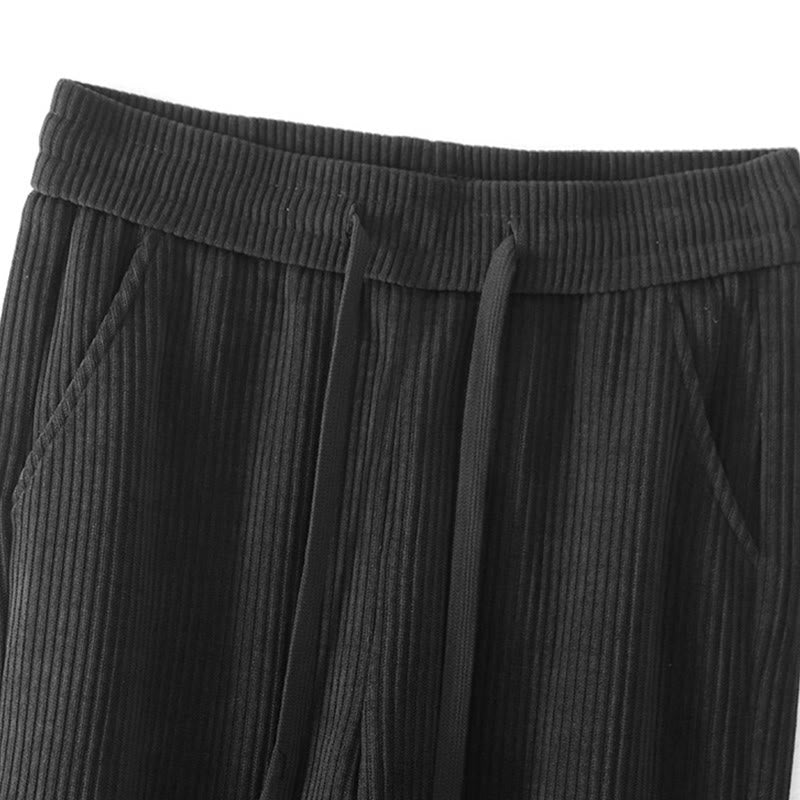 Pantaloni larghi in velluto a coste di cotone con tasche, casual e tinta unita, da donna, modello Buddha Stones - image 9