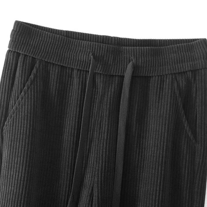 Pantaloni larghi in velluto a coste di cotone con tasche, casual e tinta unita, da donna, modello Buddha Stones - image 9