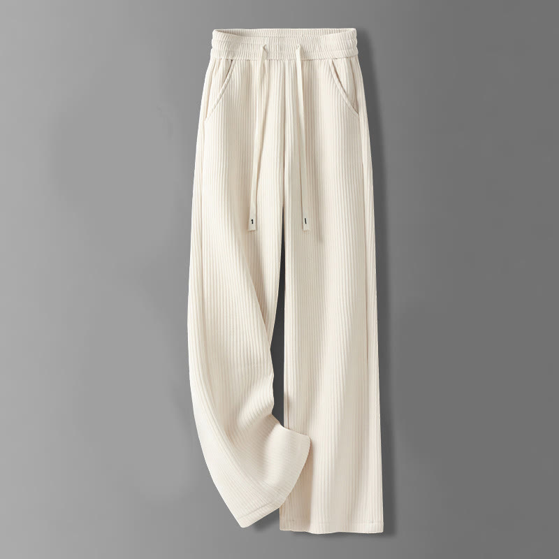 Pantaloni larghi in velluto a coste di cotone con tasche, casual e tinta unita, da donna, modello Buddha Stones - Beige - US12, UK/AU16, EU44 (3XL) - image 2