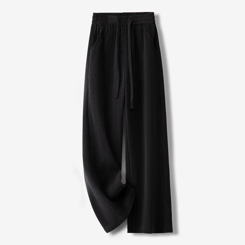 Pantaloni larghi in velluto a coste di cotone con tasche, casual e tinta unita, da donna, modello Buddha Stones - Nero - US12, UK/AU16, EU44 (3XL) - image 9