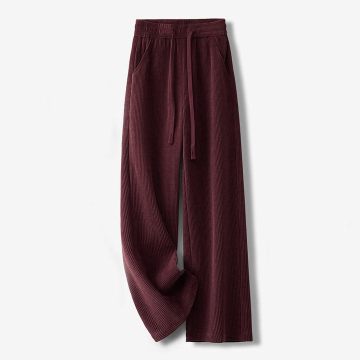 Pantaloni larghi in velluto a coste di cotone con tasche, casual e tinta unita, da donna, modello Buddha Stones - FireBrick - US12, UK/AU16, EU44 (3XL) - image 13