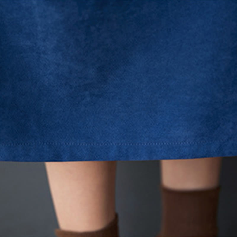 Abito midi in lino e cotone termico con maniche lunghe, tasche e bottoni semplici, motivo Buddha Stones - image 18