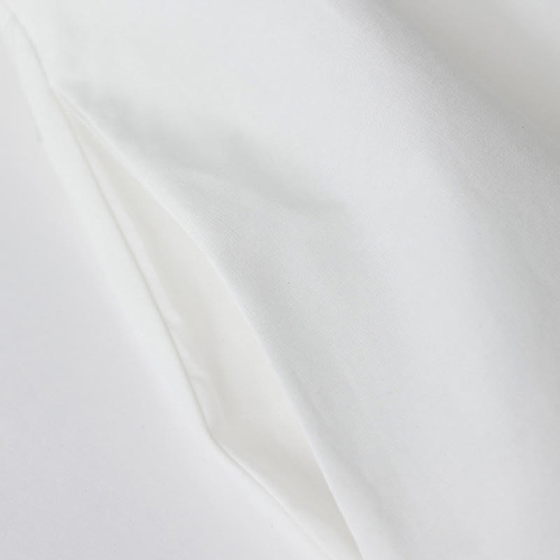 Abito midi in cotone con maniche lunghe, revers allacciati, tasche, stampa Buddha Stones, linee irregolari - image 12