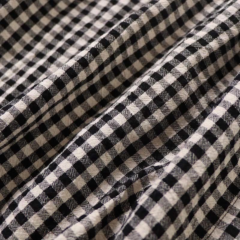 Abito midi a maniche lunghe con motivo a quadri, bottoni semplici, volant e tasche, motivo Buddha Stones - image 16