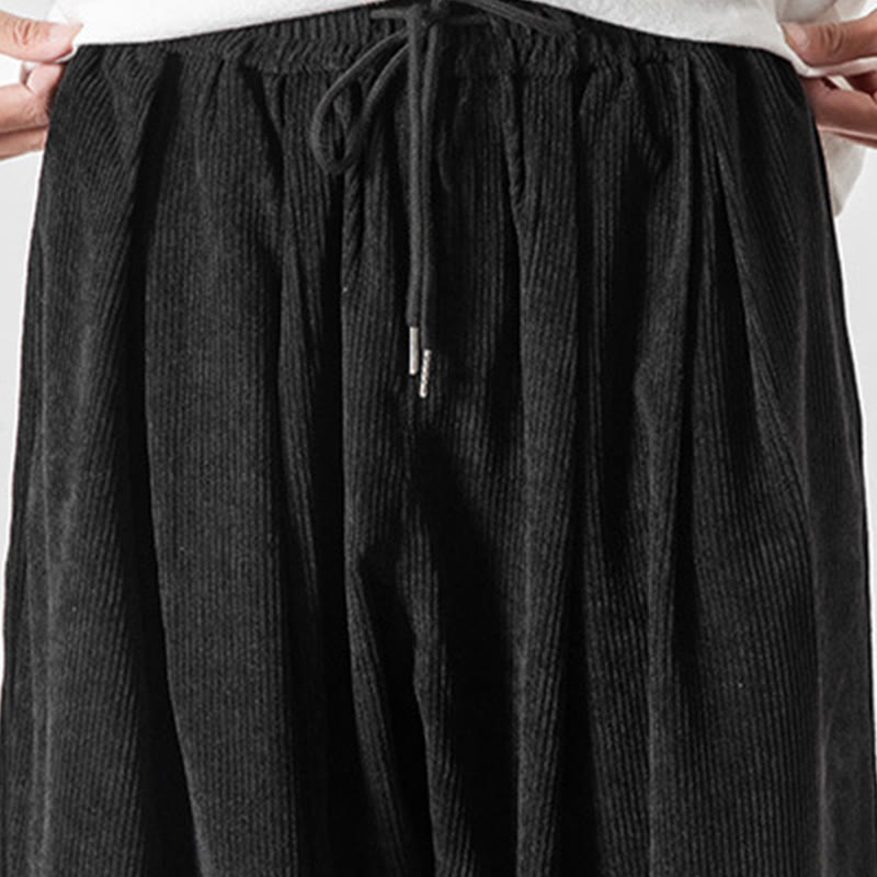 Pantaloni alla caviglia in velluto a coste con coulisse e tasche, casual e colorati, da uomo, modello Buddha Stones - image 15