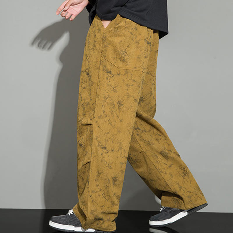 Pantaloni da uomo con coulisse e tasche, modello casual vintage mimetico Buddha Stones - DarkGoldenrod - US/UK/AU46, EU56 (5XL) - image 23