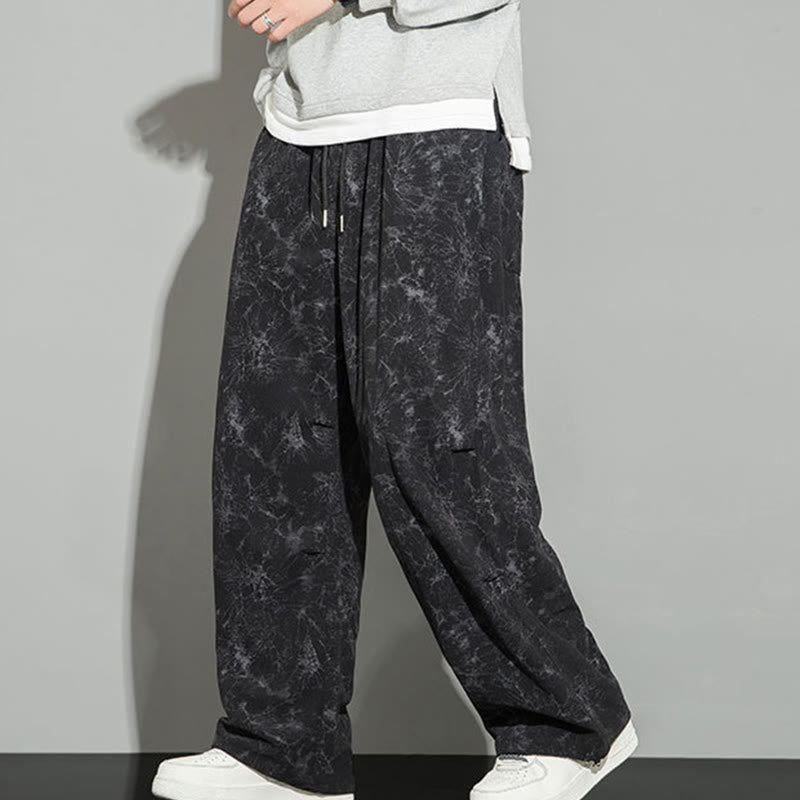 Pantaloni da uomo con coulisse e tasche, modello casual vintage mimetico Buddha Stones - Nero - US/UK/AU46, EU56 (5XL) - image 1