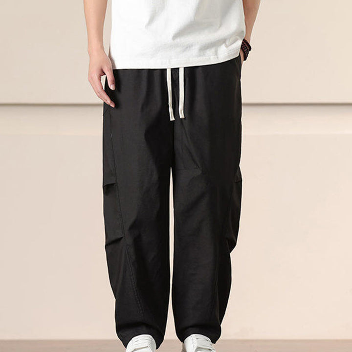 Pantaloni Buddha Stones, casual, vintage, tinta unita, con coulisse e tasche - image 10