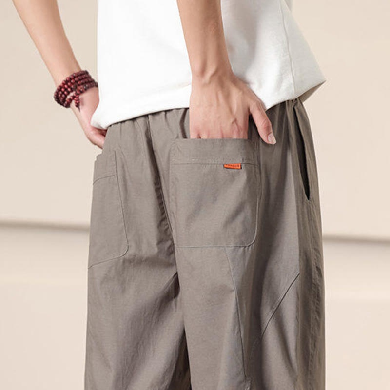 Pantaloni Buddha Stones, casual, vintage, tinta unita, con coulisse e tasche - image 36