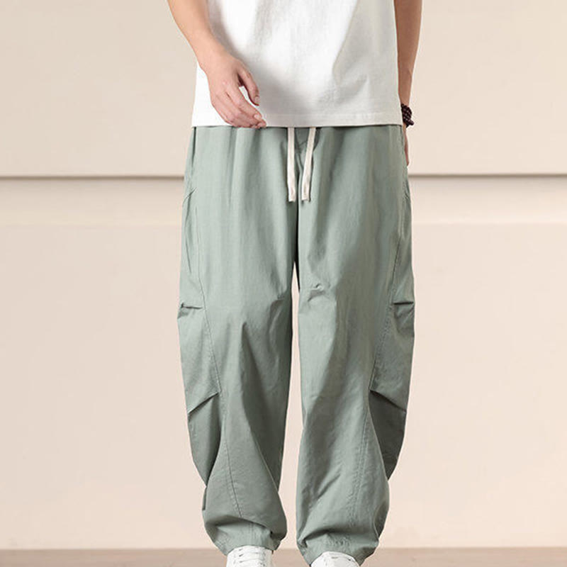 Pantaloni Buddha Stones, casual, vintage, tinta unita, con coulisse e tasche - image 18