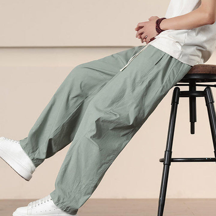 Pantaloni Buddha Stones, casual, vintage, tinta unita, con coulisse e tasche - image 24
