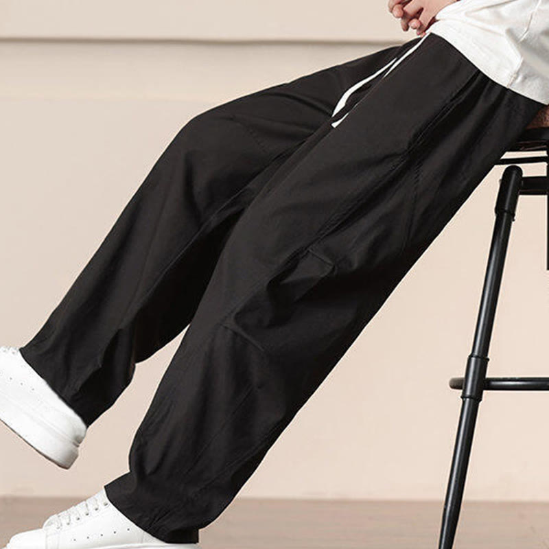 Pantaloni Buddha Stones, casual, vintage, tinta unita, con coulisse e tasche - image 16