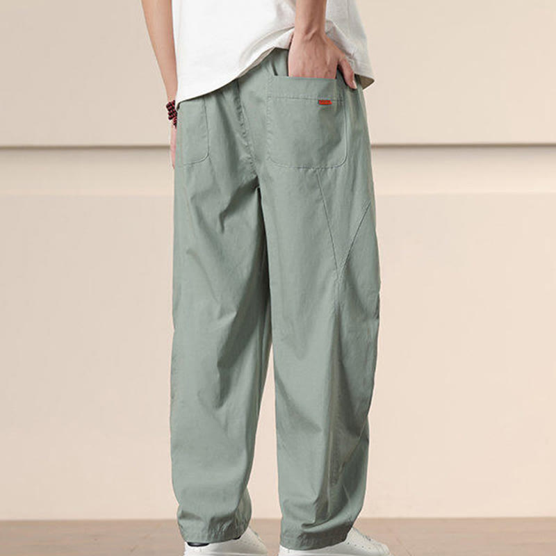 Pantaloni Buddha Stones, casual, vintage, tinta unita, con coulisse e tasche - image 24