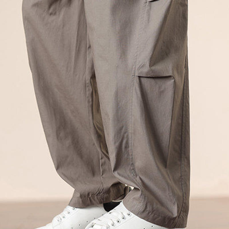 Pantaloni Buddha Stones, casual, vintage, tinta unita, con coulisse e tasche - image 37