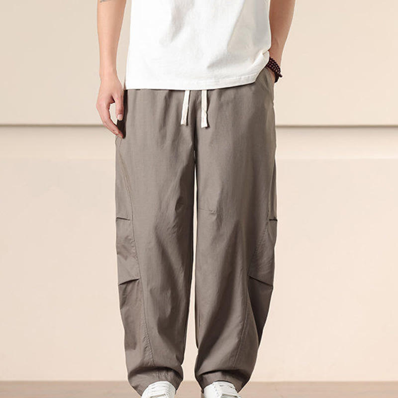 Pantaloni Buddha Stones, casual, vintage, tinta unita, con coulisse e tasche - image 27