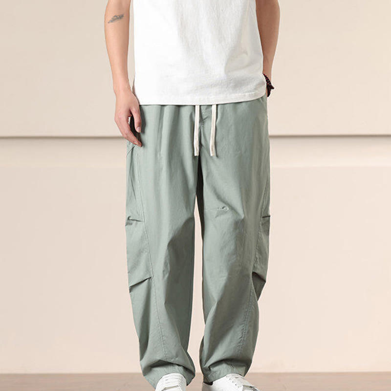 Pantaloni Buddha Stones, casual, vintage, tinta unita, con coulisse e tasche - image 21