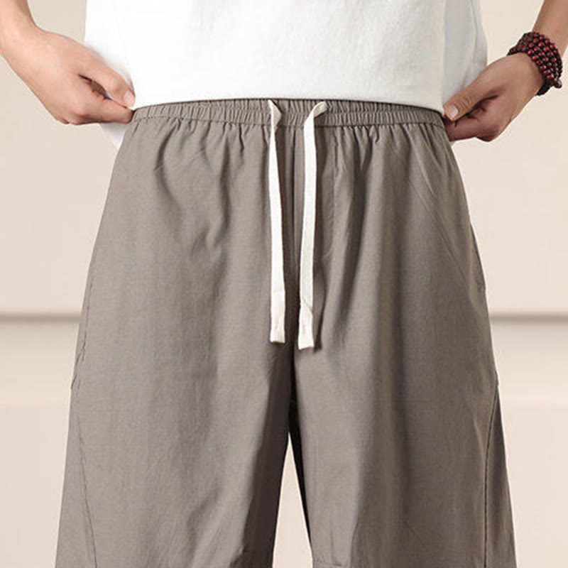 Pantaloni Buddha Stones, casual, vintage, tinta unita, con coulisse e tasche - image 34