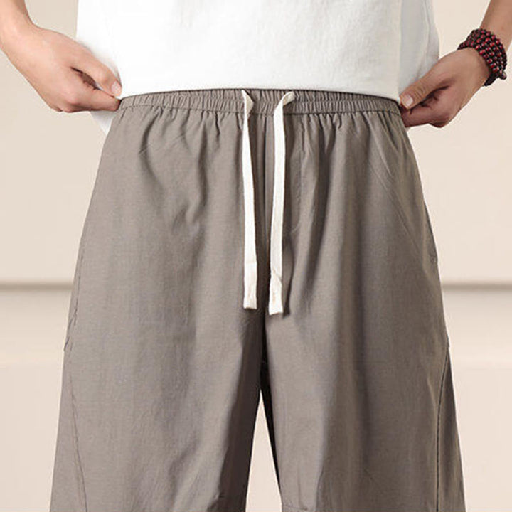 Pantaloni Buddha Stones, casual, vintage, tinta unita, con coulisse e tasche - image 34