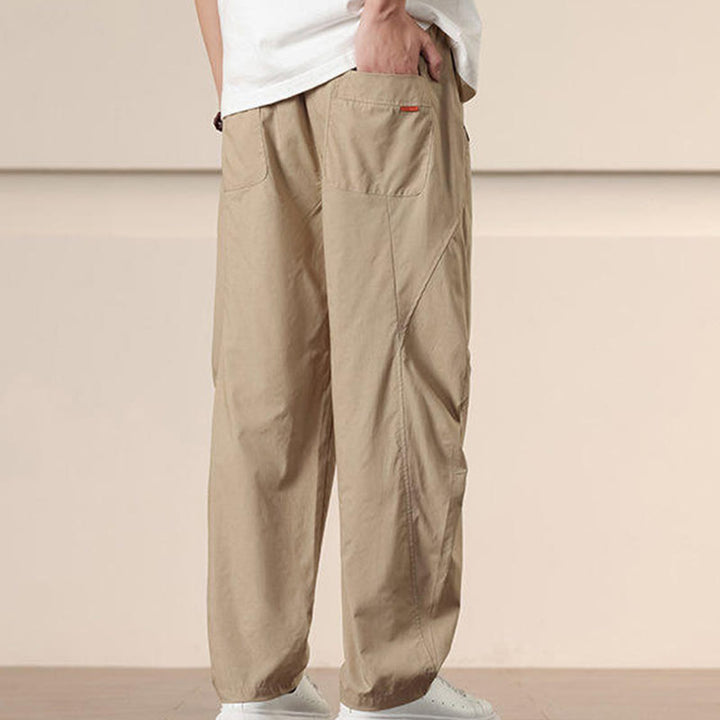 Pantaloni Buddha Stones, casual, vintage, tinta unita, con coulisse e tasche - image 6