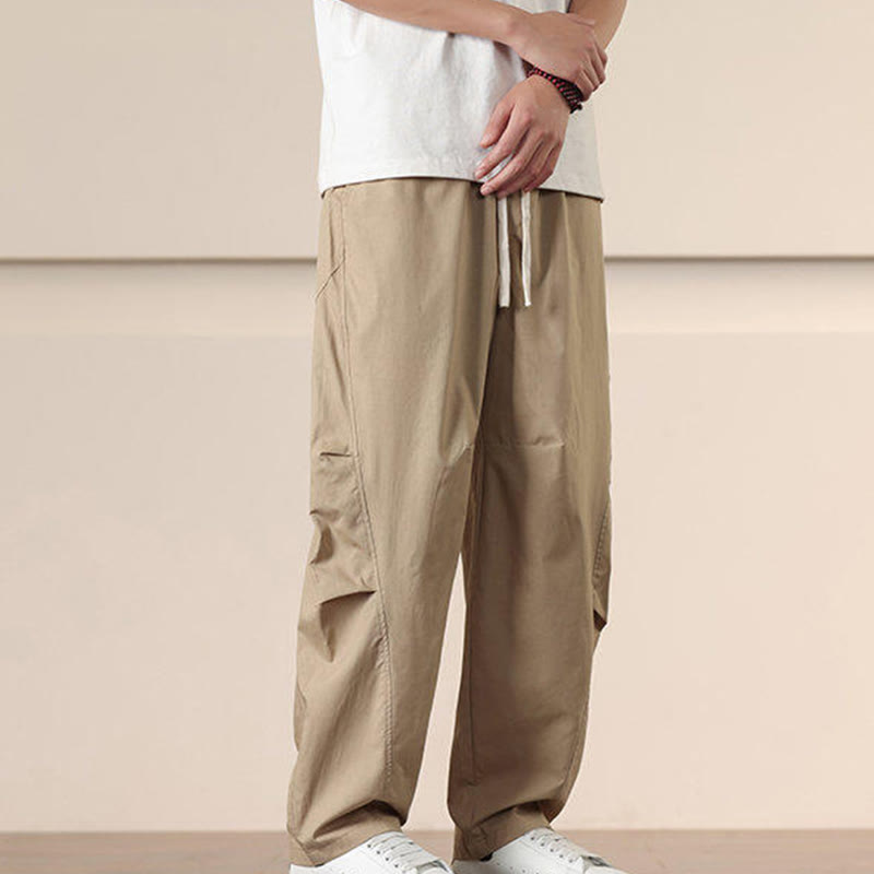 Pantaloni Buddha Stones, casual, vintage, tinta unita, con coulisse e tasche - image 6