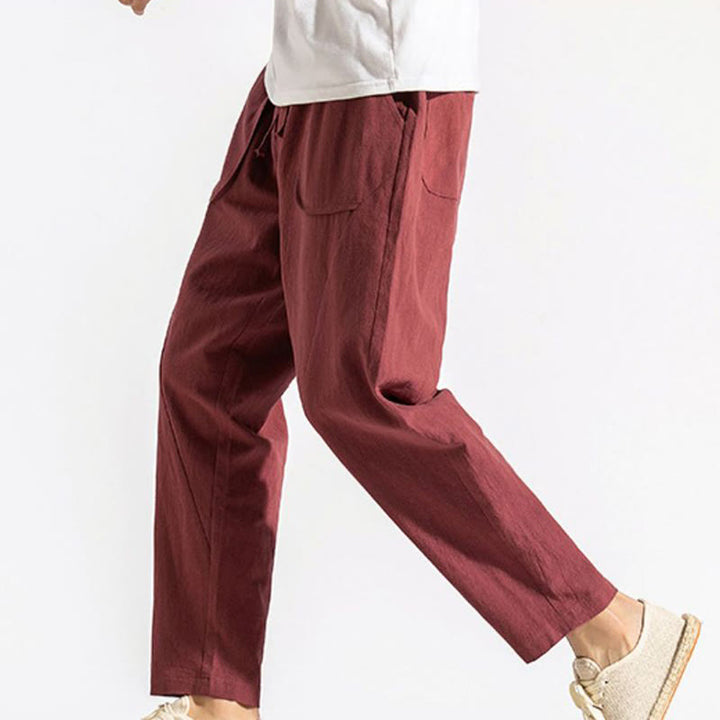 Pantaloni harem da uomo in cotone con tasche, modello Buddha Stones, stile retrò casual e coulisse - image 8