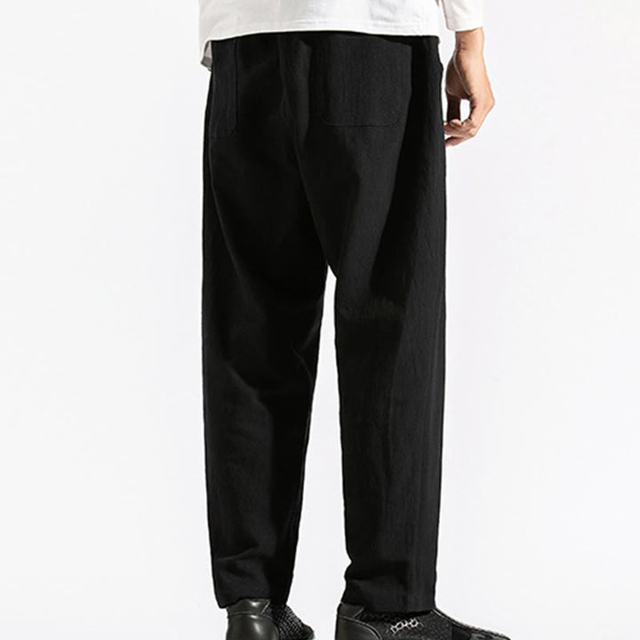 Pantaloni harem da uomo in cotone con tasche, modello Buddha Stones, stile retrò casual e coulisse - image 17