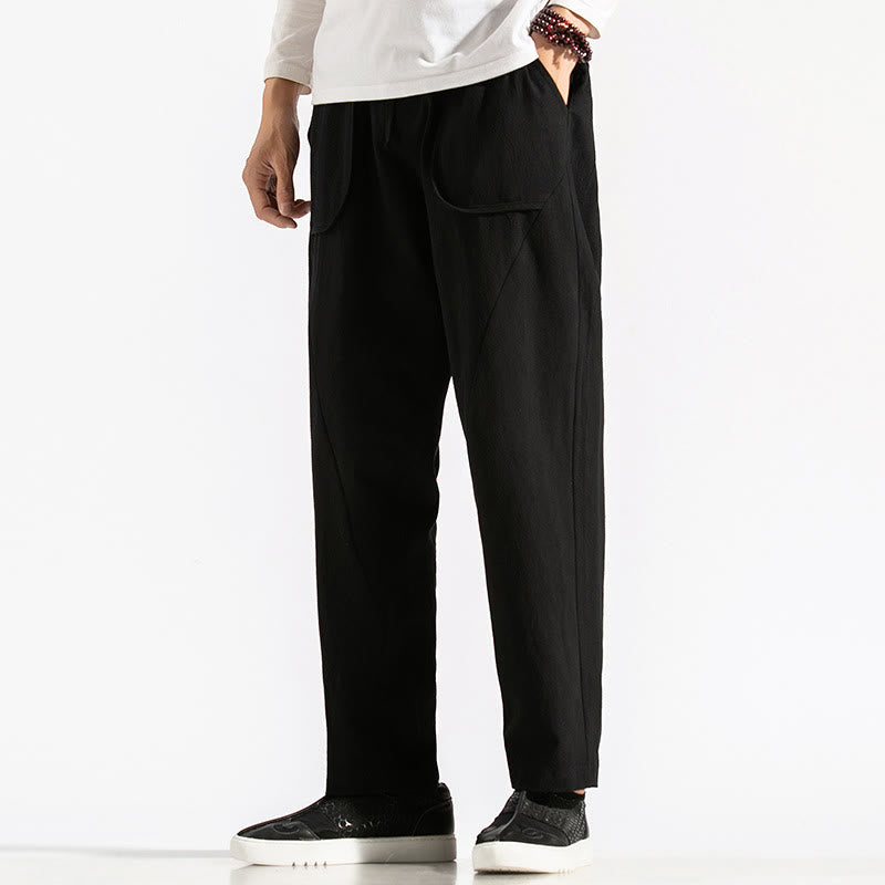 Pantaloni harem da uomo in cotone con tasche, modello Buddha Stones, stile retrò casual e coulisse - image 18