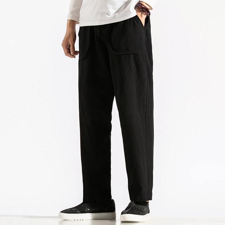 Pantaloni harem da uomo in cotone con tasche, modello Buddha Stones, stile retrò casual e coulisse - image 18