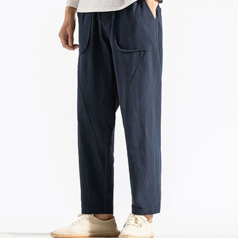 Pantaloni harem da uomo in cotone con tasche, modello Buddha Stones, stile retrò casual e coulisse - image 3