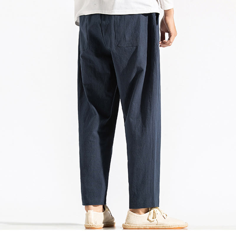 Pantaloni harem da uomo in cotone con tasche, modello Buddha Stones, stile retrò casual e coulisse - image 4