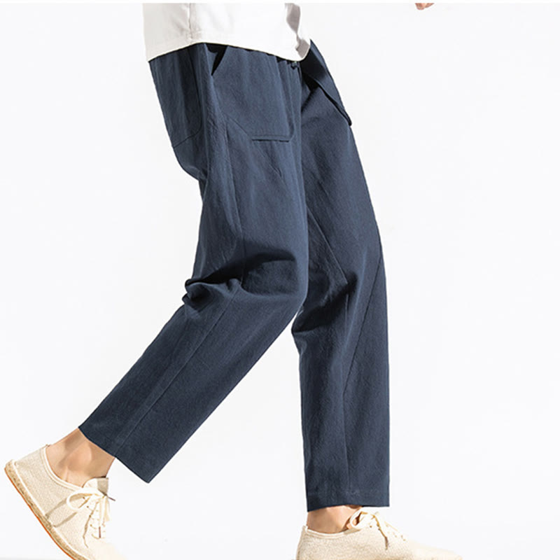 Pantaloni harem da uomo in cotone con tasche, modello Buddha Stones, stile retrò casual e coulisse - image 5