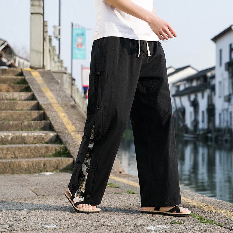 Buddha Stones con tasche, motivo patchwork casual a gru Buddha Stones, design con bottoni a rana - image 1