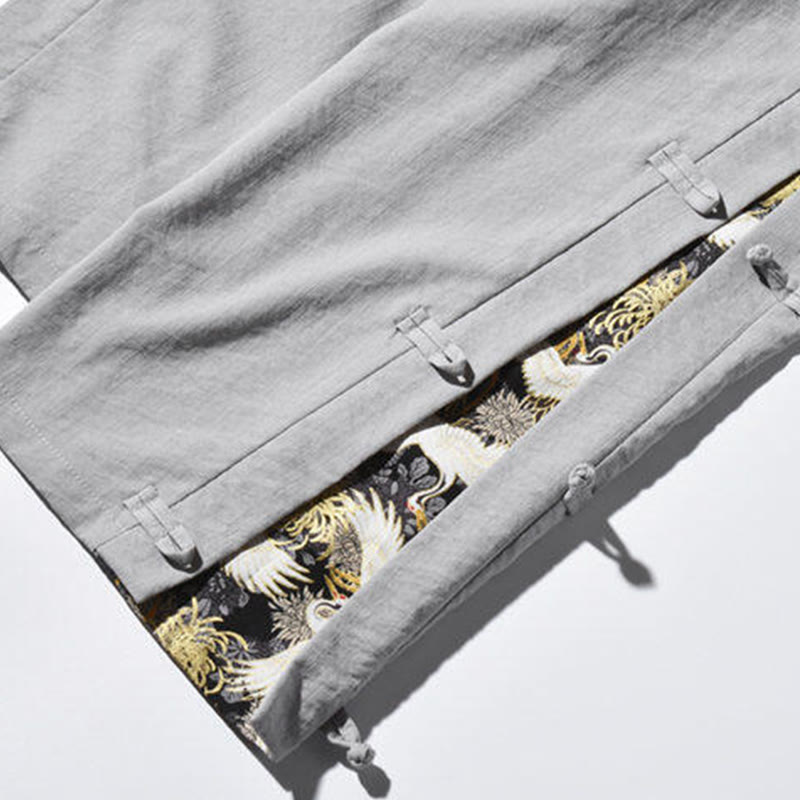 Buddha Stones con tasche, motivo patchwork casual a gru Buddha Stones, design con bottoni a rana - image 29