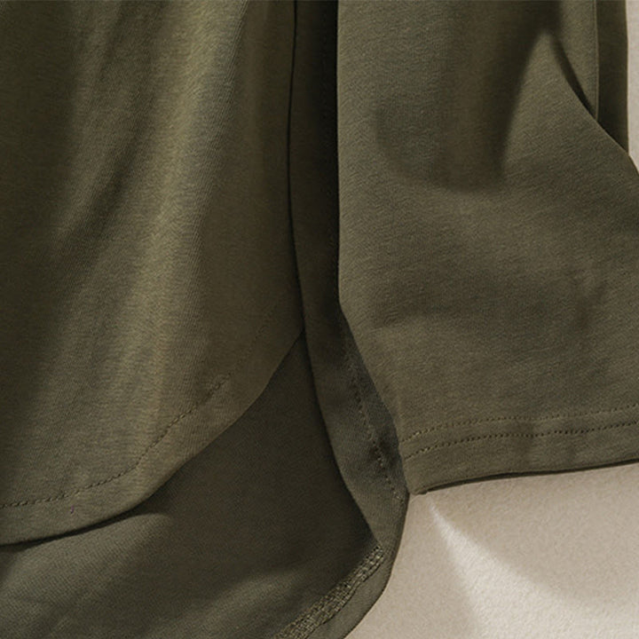Maglietta casual da donna in puro cotone e lino con orlo irregolare e maniche lunghe Buddha Stones - image 6