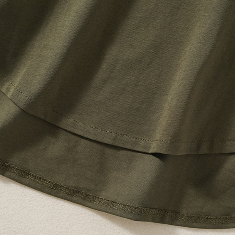 Maglietta casual da donna in puro cotone e lino con orlo irregolare e maniche lunghe Buddha Stones - image 7