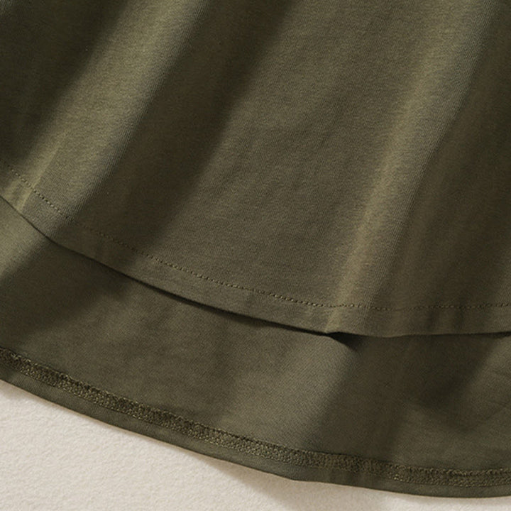 Maglietta casual da donna in puro cotone e lino con orlo irregolare e maniche lunghe Buddha Stones - image 7