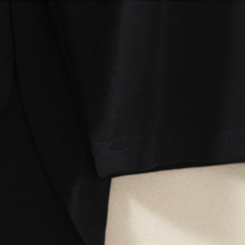 Maglietta casual da donna in puro cotone e lino con orlo irregolare e maniche lunghe Buddha Stones - image 12
