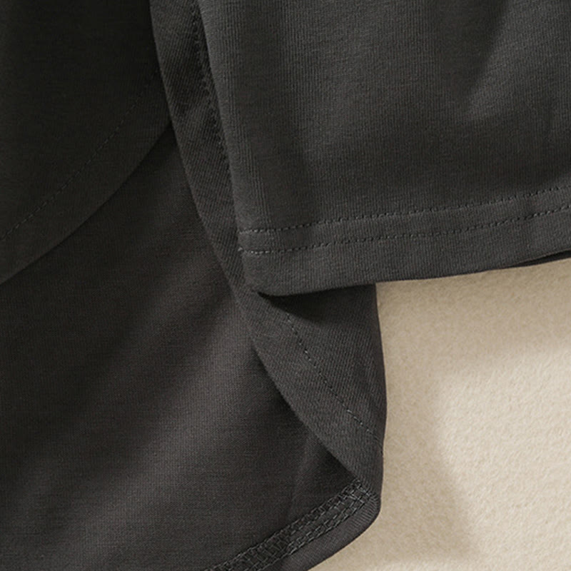 Maglietta casual da donna in puro cotone e lino con orlo irregolare e maniche lunghe Buddha Stones - image 17