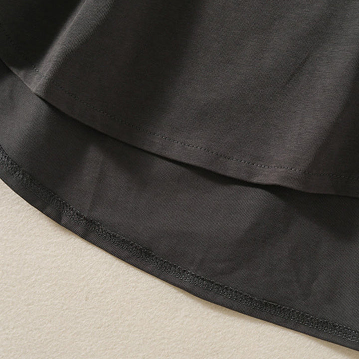 Maglietta casual da donna in puro cotone e lino con orlo irregolare e maniche lunghe Buddha Stones - image 18