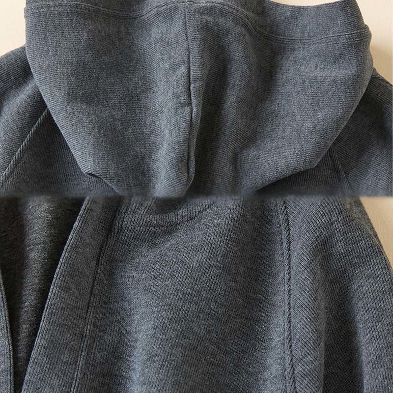 Giacca da donna in cotone con cappuccio e tasche, bottoni semplici, Buddha Stones - image 6